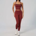 Yoga Set Women Tracksuit 2 Piece Gym Clothing Sportswear Running Tank Top Fitness Leggings Workout OutfitsAthletic Wear Suit