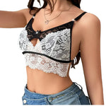 1pcs Sexy Lace Floral Women's Bras Patchwork Bow Sexy Lingerie Fashion Style Party 3/4 Cup Wire-Free No Pad Female Underwear