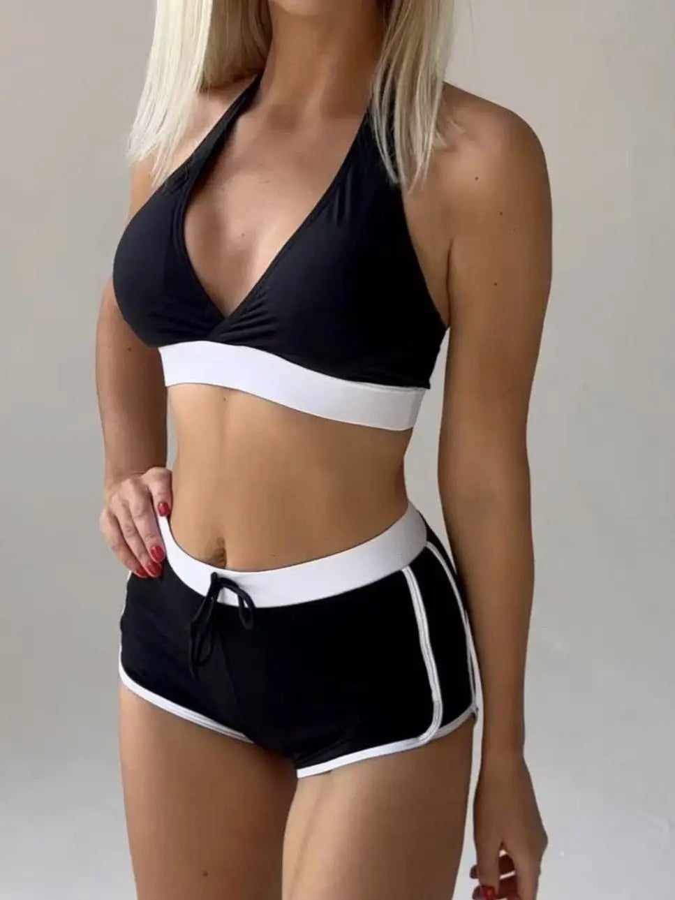 Sexy High Waist Bikini Shorts 2026 Women Swimsuit Two Pieces Swimwear Female Sports Casual Bikinis Set Black Bathing Suits Pool