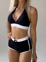Sexy High Waist Bikini Shorts 2026 Women Swimsuit Two Pieces Swimwear Female Sports Casual Bikinis Set Black Bathing Suits Pool