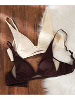 Sexy Deep V Rabbit Ear Bra, Wireless Invisible Summer Bra for Women, Thin Breathable Comfort Bralette Small Chest No Underwire