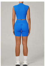 Naked Yoga Sets Women Quick Drying Slim Sports Shirt Fitness Suit Outdoors Sport High Waist Shorts Tight Running Workout Clothes