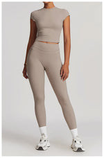 Yoga Set 2PCS Women Tracksuit Nude Feeling Workout Sets Gym Clothes Push Up Fitness Running Sportwear Sport Bra Leggings Suit
