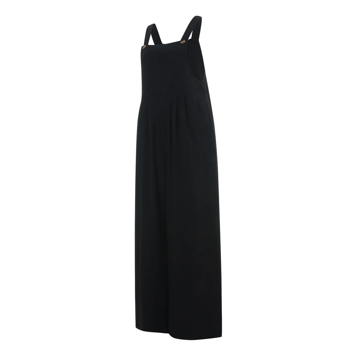 Women Fashion Jumpsuits Sleeveless Buttons Suspender Wide Leg Pant Overalls with Pockets Casual Loose Romper Streetwear