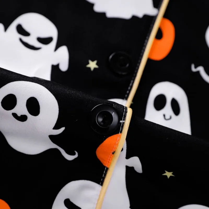 Women Halloween Pajamas Lounge Set Pumpkin/Skull Print Long Sleeve Tops and Pants 2 Piece Loungewear Outfits Clothes for Women
