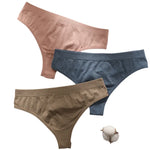 5Pcs/SetWomen Panties Low Rise G-String Thongs Seamless Underwear Female Underpants Sexy Lingerie Solid Color Bottom M-XL