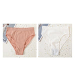 2Pcs/Set Seamless Panties High Waist Briefs Women High Leg Cut Panties Female Underpants Sexy Lingerie Solid Color Underwear S-L