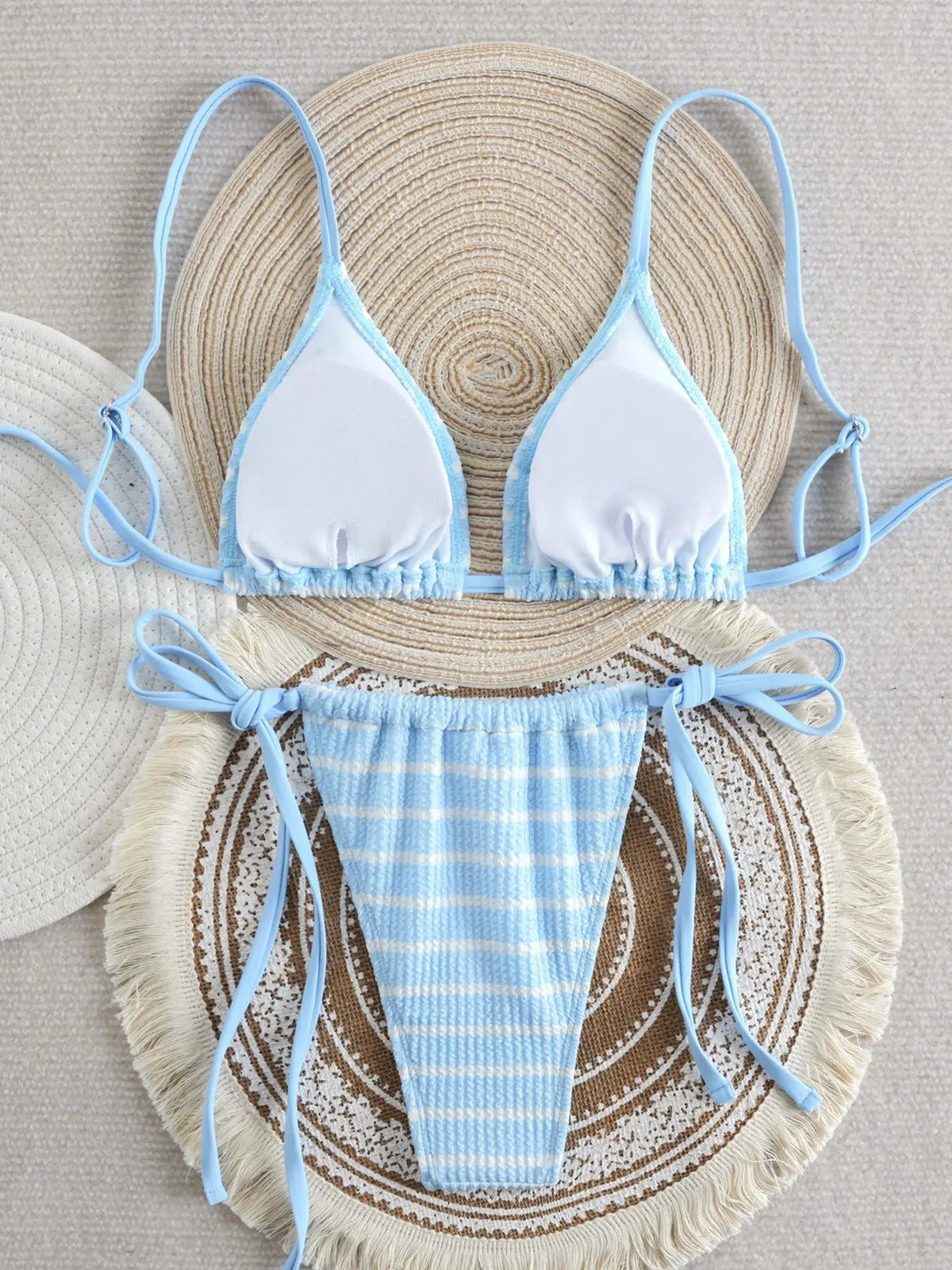 DEKA New Summer Brazilian Swimwear Women's Red Sexy Push-Up Two-Piece Swimsuit Bathing Suit Micro Beachwear Stripe Bikini Set