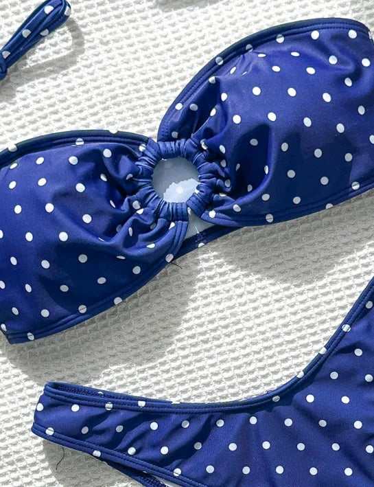 XS - L Polka Dot Bandeau Bikini Women Swimwear Female Swimsuit Two-pieces Bikini Set Brazilian High Cut Bathing Suit Swim Lady