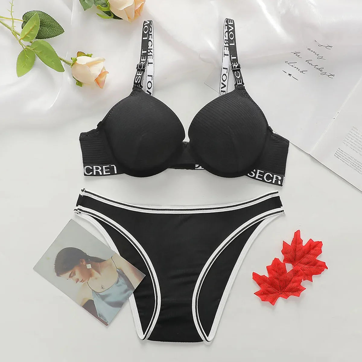 Women Push Up Bra Set Underwire Support Seamless T Shirt Bra And Panty 2-pack Everyday Lingerie Set Daily Comfort Essential