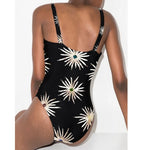 Retro One Piece Swimsuit with Skirt Shoulder Strappy Floral Print Women's Slimming Bathing Suit Beach Wear