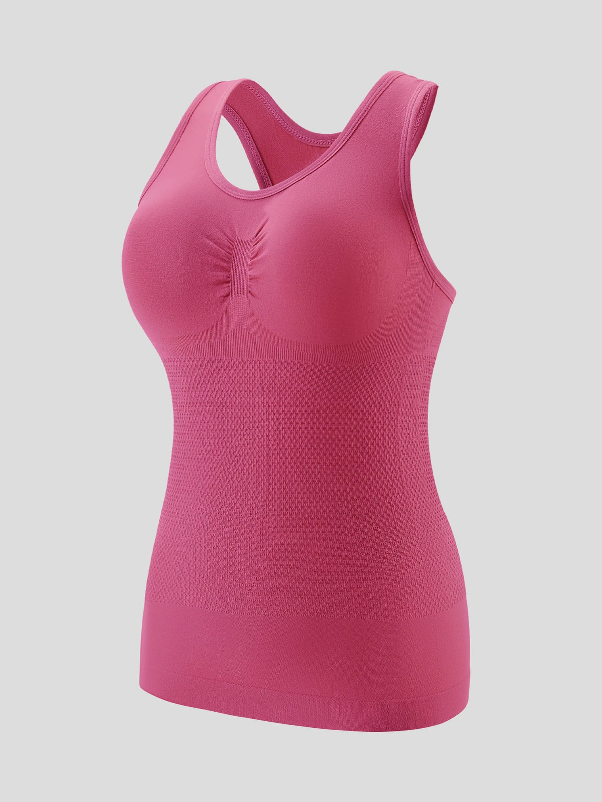Women Seamless Shaping Racerback Sports Yoga Bra, Sleeveless Wide Strap Ultra Thin Vest, Elastic Multi-color Daily Layering Top