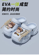 Cute DIY Charms Indoor Street Slippers For Women Fashion Clogs Soft EVA Anti-slip Summer Shoes Girls Leisure Platform Sandals
