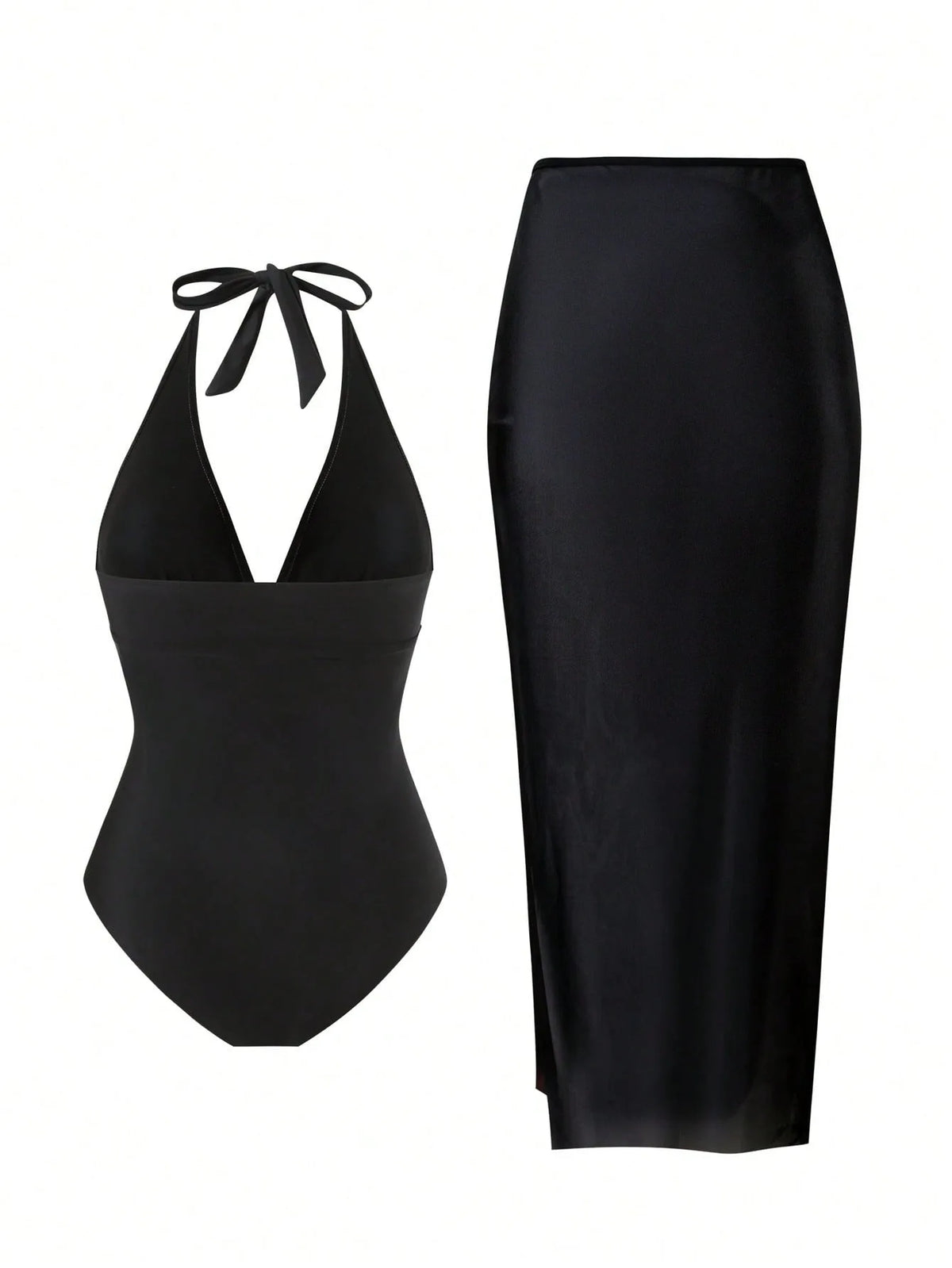 Vintage Black White Long Skirt Swimwear Sets Women Deep V Neck Starfish Hollow Out Bathing Suit Holiday One Piece Swimsuit 2026