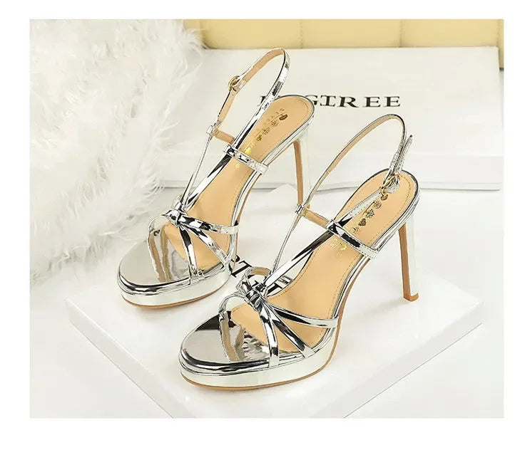 BIGTREE Classic Black Ankle Strap Stiletto Heels Round Toe Open Toe High Heels Women's Versatile Dress Shoesfor All Occasions