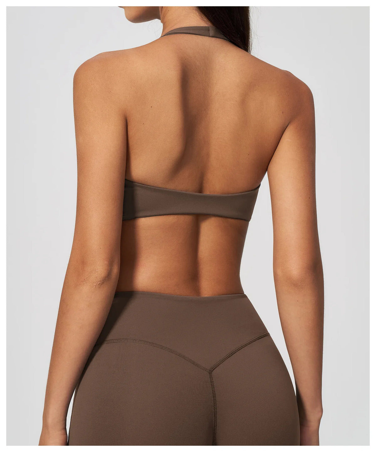 Halter V Neck Yoga Bra Sexy Backless Shockproof Gym Sports Tank Top Quick Dry Workout Fitness Outdoor Gym Running Bra