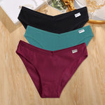 3Pcs/set Cotton Panties Women M-4XL Low Waist Underwear Plus Size Briefs Ladies Comfortable Underpants Female Panties Lingerie
