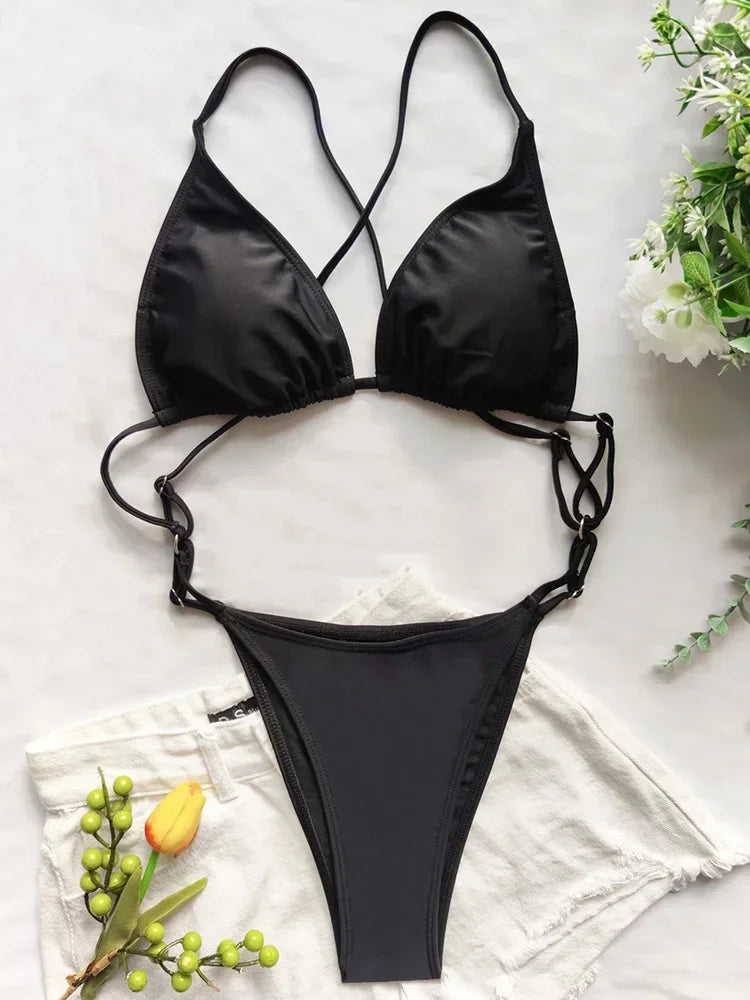 High Cut Out G String Female Swimwear One Piece Swimsuit Women Mini Micro Thong Monokini Bather Backless Bathing Suit Swim Wear