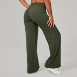 Women Straight Yoga Leg Bottoms Soft Stretchy Fabric Women's Yoga Pants GYM Sweat-Wicking Properties Running Sport Trousers