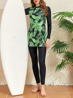 Print Muslim Modest Swimwear Women Swimsuit Burkini Sets Full Cover Islamic Long Sleeve Swimming Suit For Woman Bathing Suits