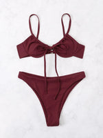 2026 Push Up Bikini Women Tie Front Swimsuit Sexy Underwire Swimwear Female Bathers Bathing Swimming Swim Suit Summer Beachwear