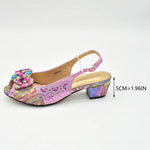 Doershow nice African Shoes And Bag Matching Set With BLUE Hot Selling Women Italian Shoes And Bag Set For WeddingHFG1-1