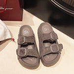 Women Leisure Slippers Retro Trend With Buckles Female Summer Casual Shoes Comfortable Beach Slides Girls Platform Sandals