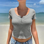 2026 Women's New Y2K Hot Girls Sexy Vest Short Sleeve T-Shirt Tops
