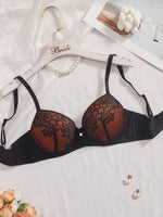 Elegant Women Lace Bra Contrast Color Underwire Push Up Brassiere Sexy Everyday Comfort Ladies Lingerie