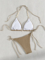 Sexy White Shell String Bikini 2026 Women Luxury Push Up Bra Tie Side Thong Swimsuit Brazilian Beach Bathing Suit Micro Swimwear