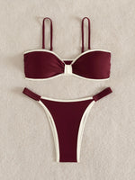 ZTVitality Sexy Patchwork Bikinis Push Up Bikini 2026 New Arrival Padded Bra Mid Waist Swimsuit Women Swimwear Summer Beachwear