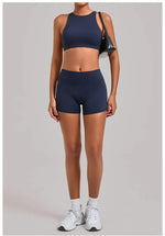 Women's Nude Yoga Sets Sports Cross Beauty Back Bra Hip-lifting Slim Fit Shorts Suits Running Fitness Workout Gym Sets