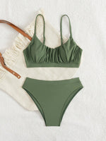 Sexy High Waist Bikini Set 2026 Women Pleate Push Up Two Piece Swimsuit Brazilian Beach Bathing Suit Holiday Swimwear Biquini