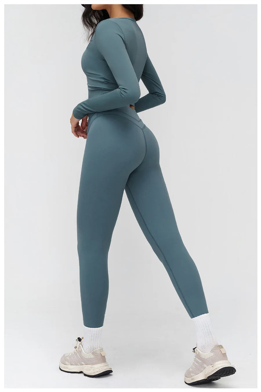 2 Pieces Sportswear Women Yoga Set Gym Clothes Fitness Set Outfit Outdoor Long-Sleeved Shirt Tracksuits Sports Bra Gym Leggings