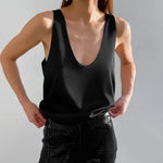 Light Luxury Comfortable Women U-neck Vest Top 2025 Spring and Summer Girls Breathable Soft Satin Lining Sleeveless Inside Top