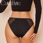 Lace Fabric Splicing Transparent Panties Women's Panties Sexy Breathable Underwear Female Low Waist Soild Soft Lingerie S-XL