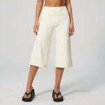 NCLAGEN Women Yoga Capri Pants Tummy Control High Waist Quick Dry Loose Fit Fitness Pants Gym Clothes Sports Wide-leg Trousers