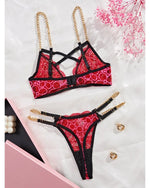 Toucheart Sexy Women's Underwear Set Embroidered Lace Chain Hollow Heavy Craftsmanship Two-piece Set High-quality Lingerie Set