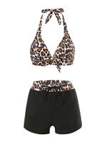 Sexy High Waist Bikini Shorts 2026 Women Swimsuit Two Piece Swimwear Female Bikinis Set Leopard Bathing Suits Brazilian Biquini
