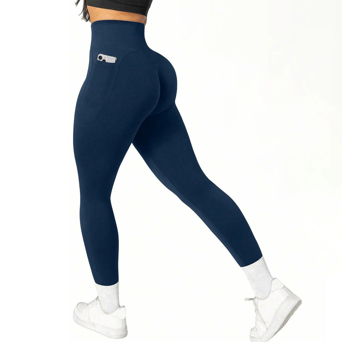 High Waist Tummy Control Yoga Pants with Pockets for Gym Workout - Breathable Stretchy Fitness Leggings