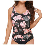 Women Tankini Swimwear Tops Full Coverage Swimsuit Floral Leopard Print Swim Vest Bathing Suit Swimming Suit Summer Beach Wear