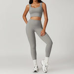 2 Pieces Yoga Suit Women Sexy Tight-Fitting Fitness Sports Set Gym Bra Elasticity High Waist Leggings Female Athletic Wear 8793
