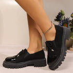 All Match Retro Leopard Loafers Shoes Women Spring Autumn Faux Suede Platform Mid Heel Pumps Woman Round Toe Casual Shoes Mejur