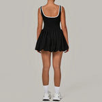 Tennis Dress for Women with Built in Shorts Womens Athletic Dresses Sleeveless Boat Neck Active Workout Skort Dress