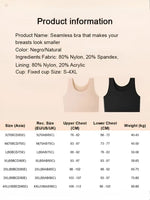 Women's Large Breasts Underwear Wide Shoulder Invisible Corset Antibump Thin Underwear Full Cup Vest Traceless Bra with Bra Pads