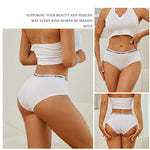 Women's Cotton Briefs Letter Belt Underwear Women Panties Sexy Breathable Briefs Female Stretch Ladies Soft Comfortable Lingerie