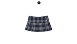American Style Retro Low Waisted JK Plaid Pleated Skirt Women 2026 Summer New Spicy Girl Wrap Hip Slim A-line Ultra Skirt YOQG