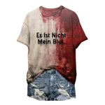 Halloween Bloody Shirt For Women Funny O Neck Short Sleeve Halloween Blood Clothes Gift Blood Short Sleeve Sports Shirts