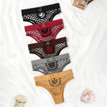 Hollow Mesh Sexy Women's Panties Solid Color Mid High Waist Fishnet Lingerie Ladies Hollow Out Transparent Elasticity Briefs