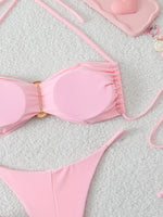 Halter Bikinis 2026 Women String Thong Swimwear Female Sexy Swimsuit Solid Bathers Bathing Swimming Swim Suit Beachwear